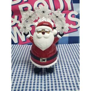BBW Santa Holding Snowflakes Nightlight Wallflower Home Fragrance Plug In